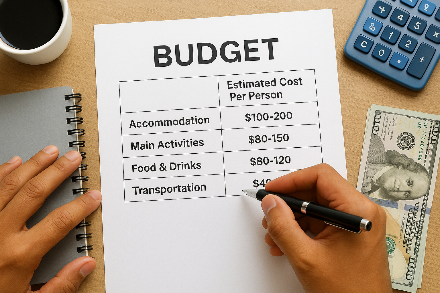 Set a realistic budget per person