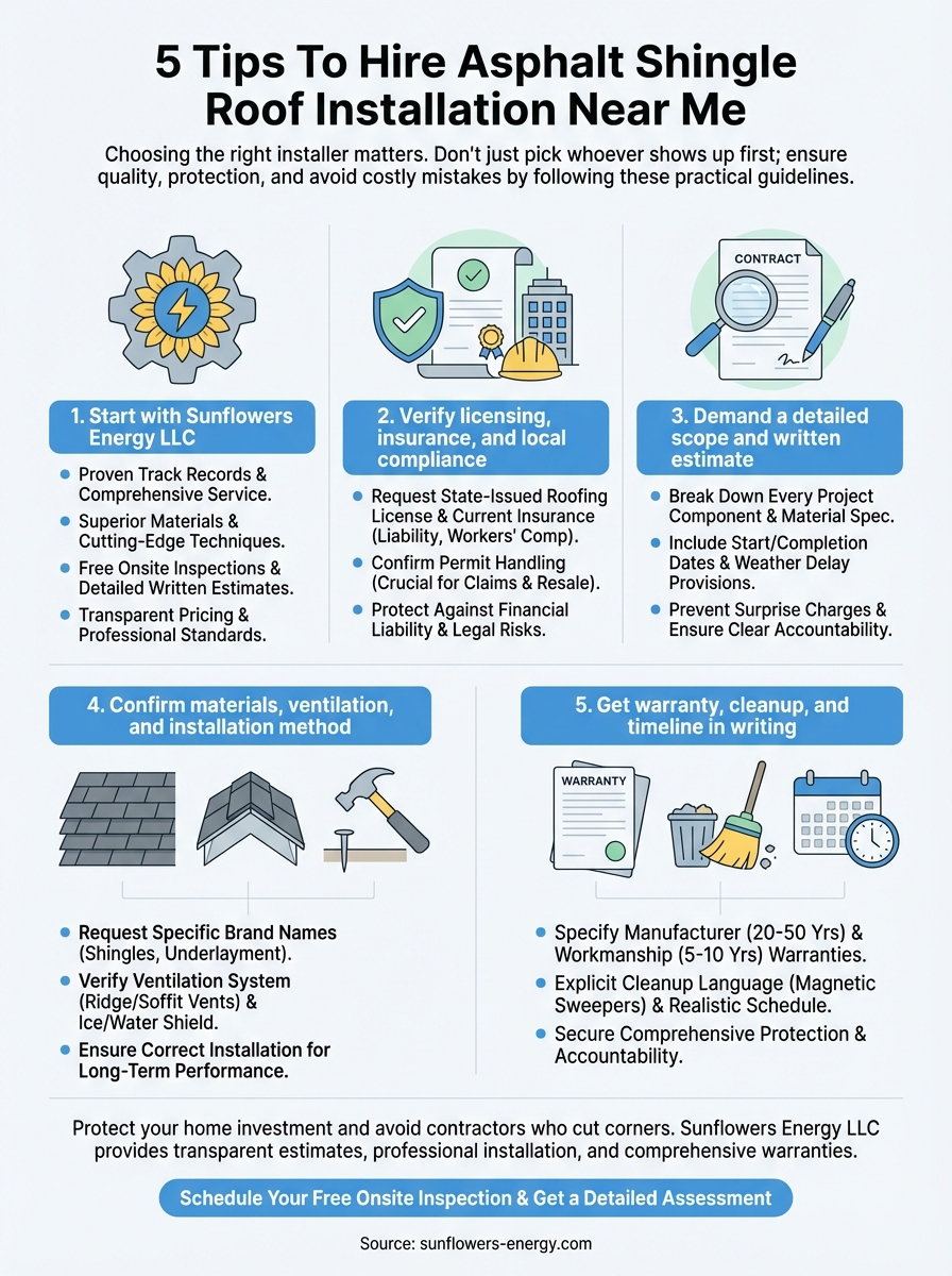 asphalt shingle roof installation near me infographic