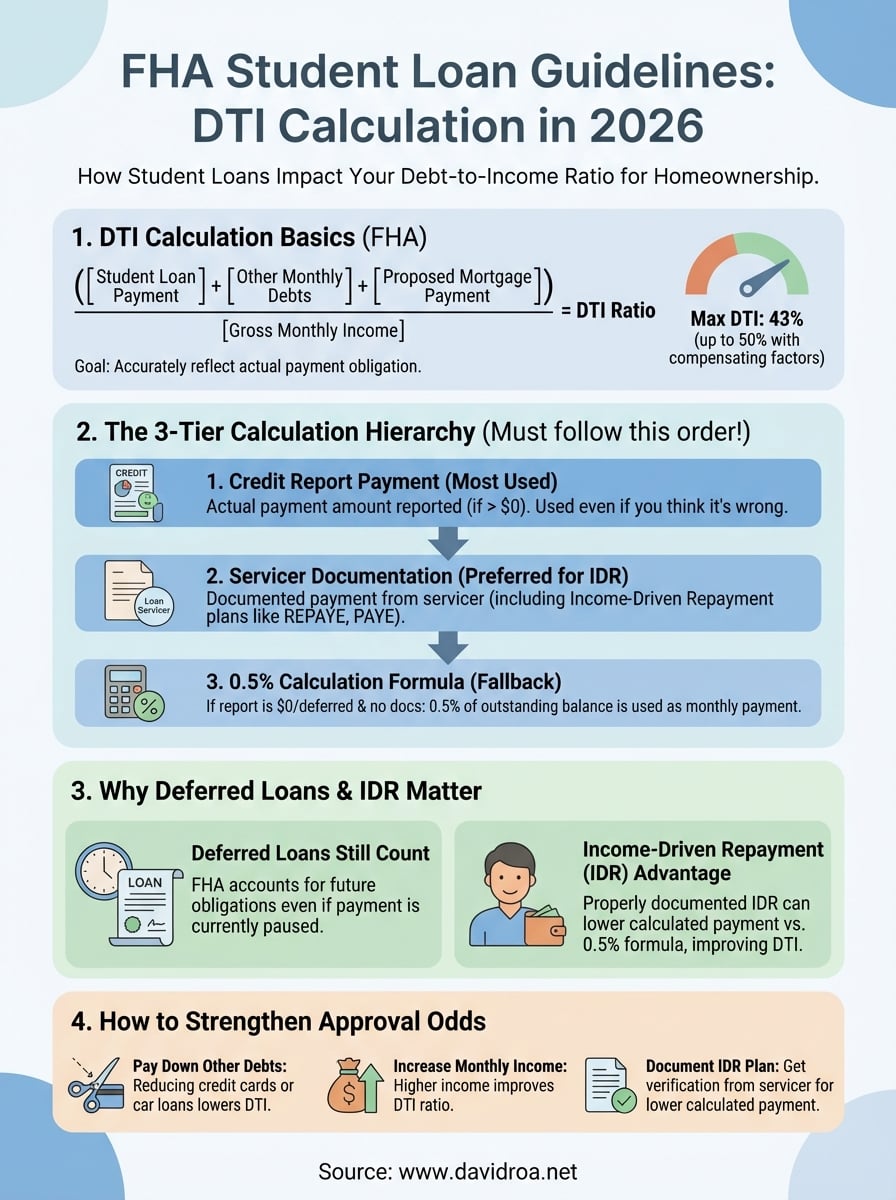 fha student loan guidelines infographic