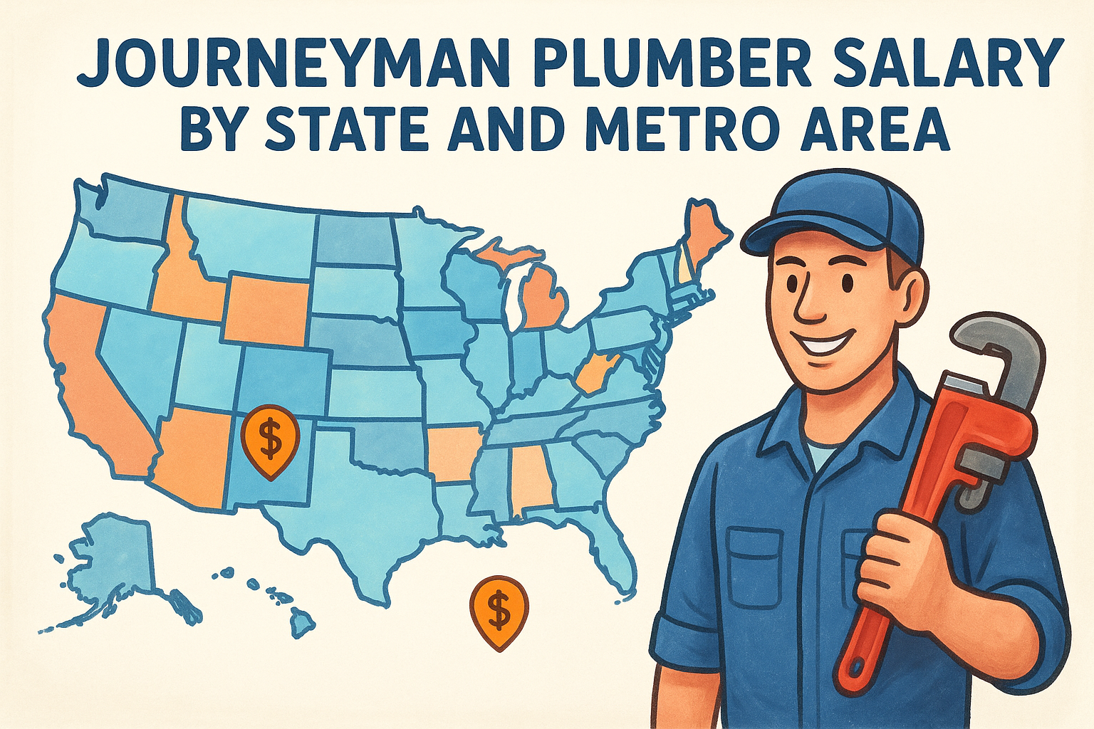 Journeyman plumber salary by state and metro area