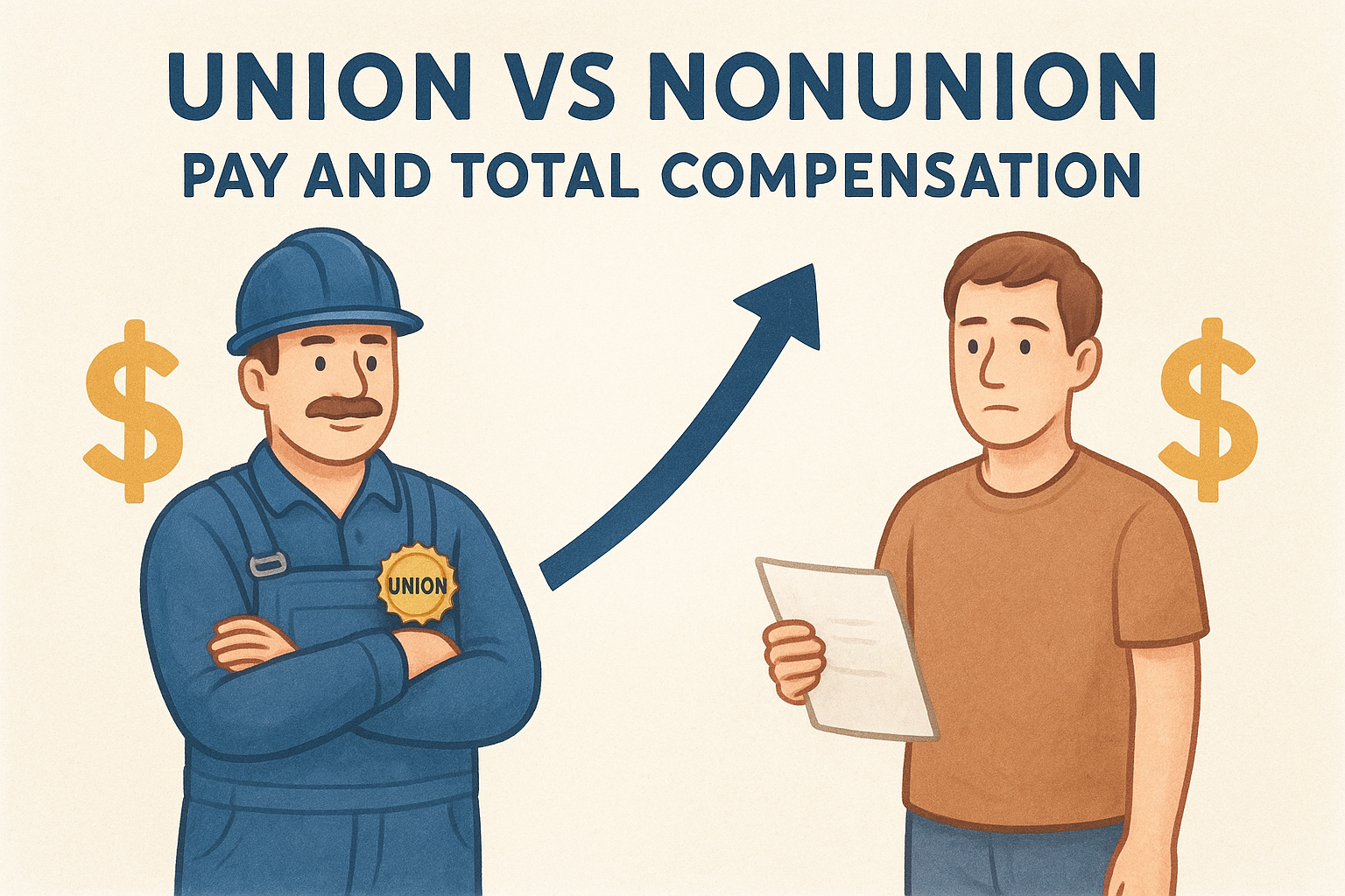 Union vs nonunion pay and total compensation