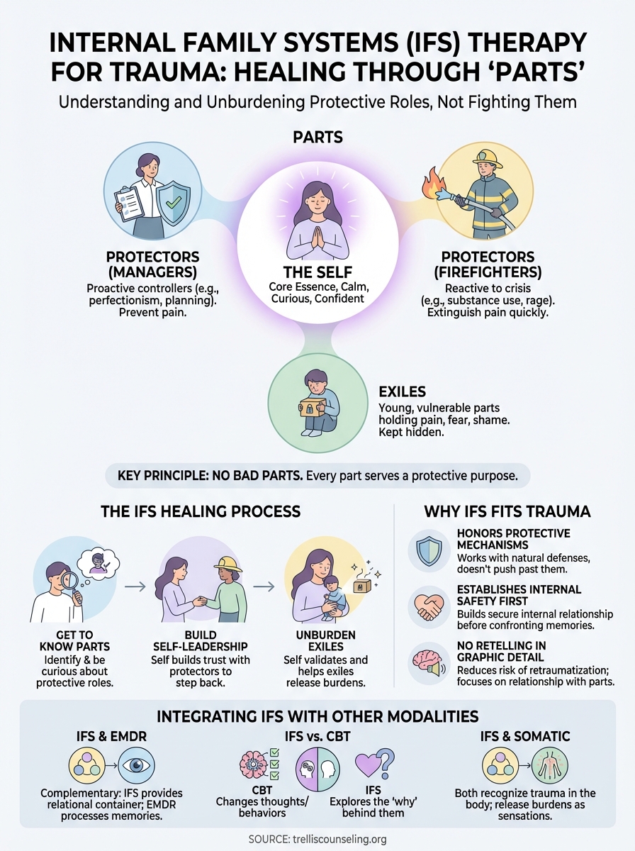 internal family systems therapy for trauma infographic