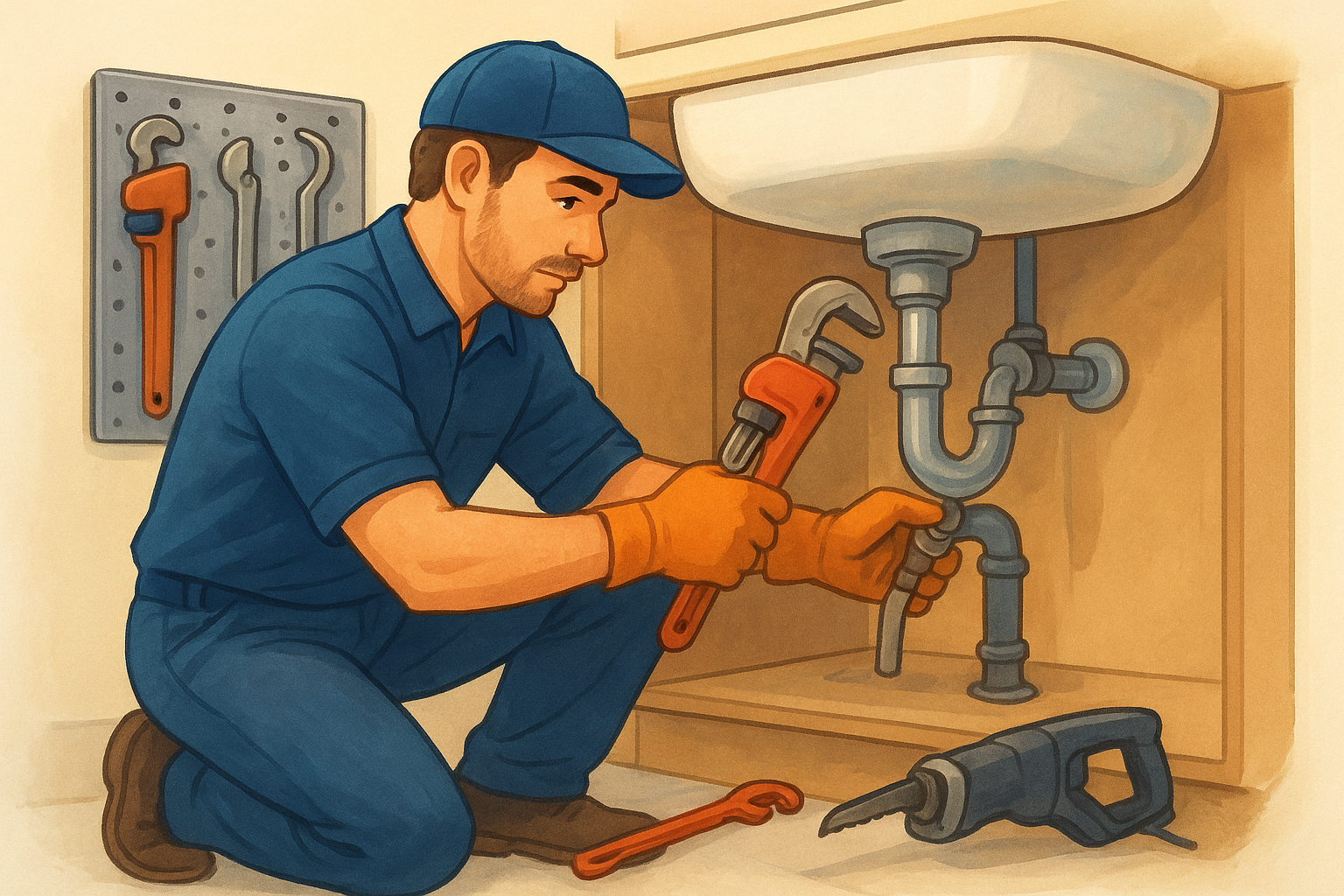 The daily work of a plumber