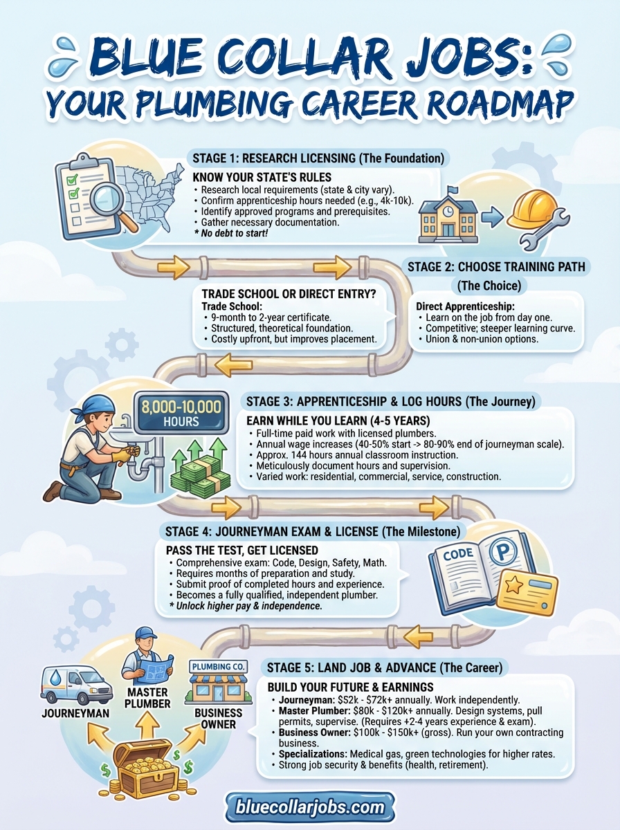 how to become a plumber infographic