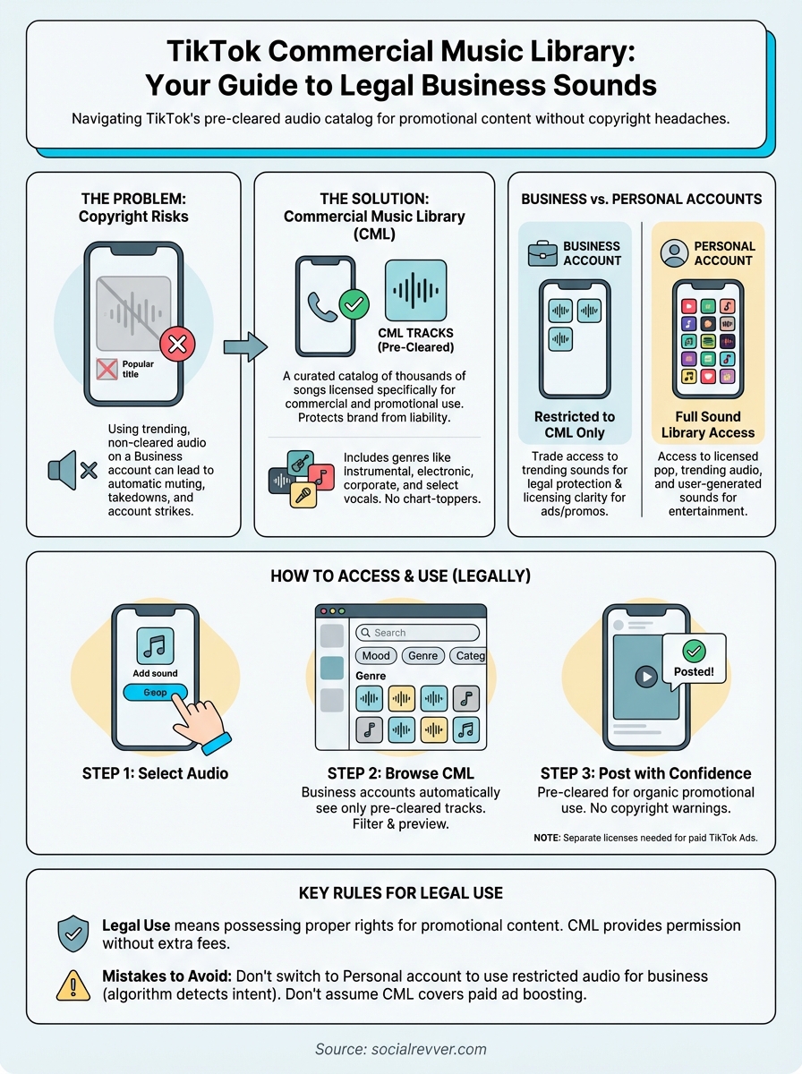 tiktok commercial music library infographic