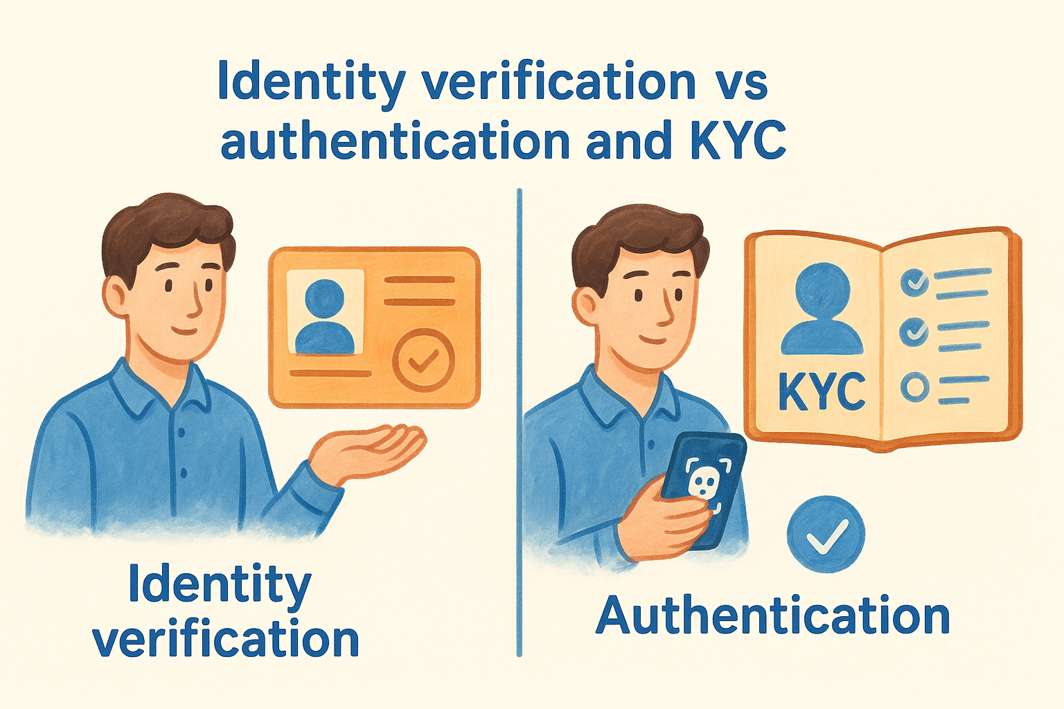 Identity verification vs authentication and KYC