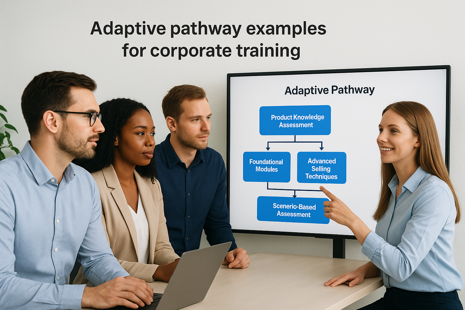 Adaptive pathway examples for corporate training