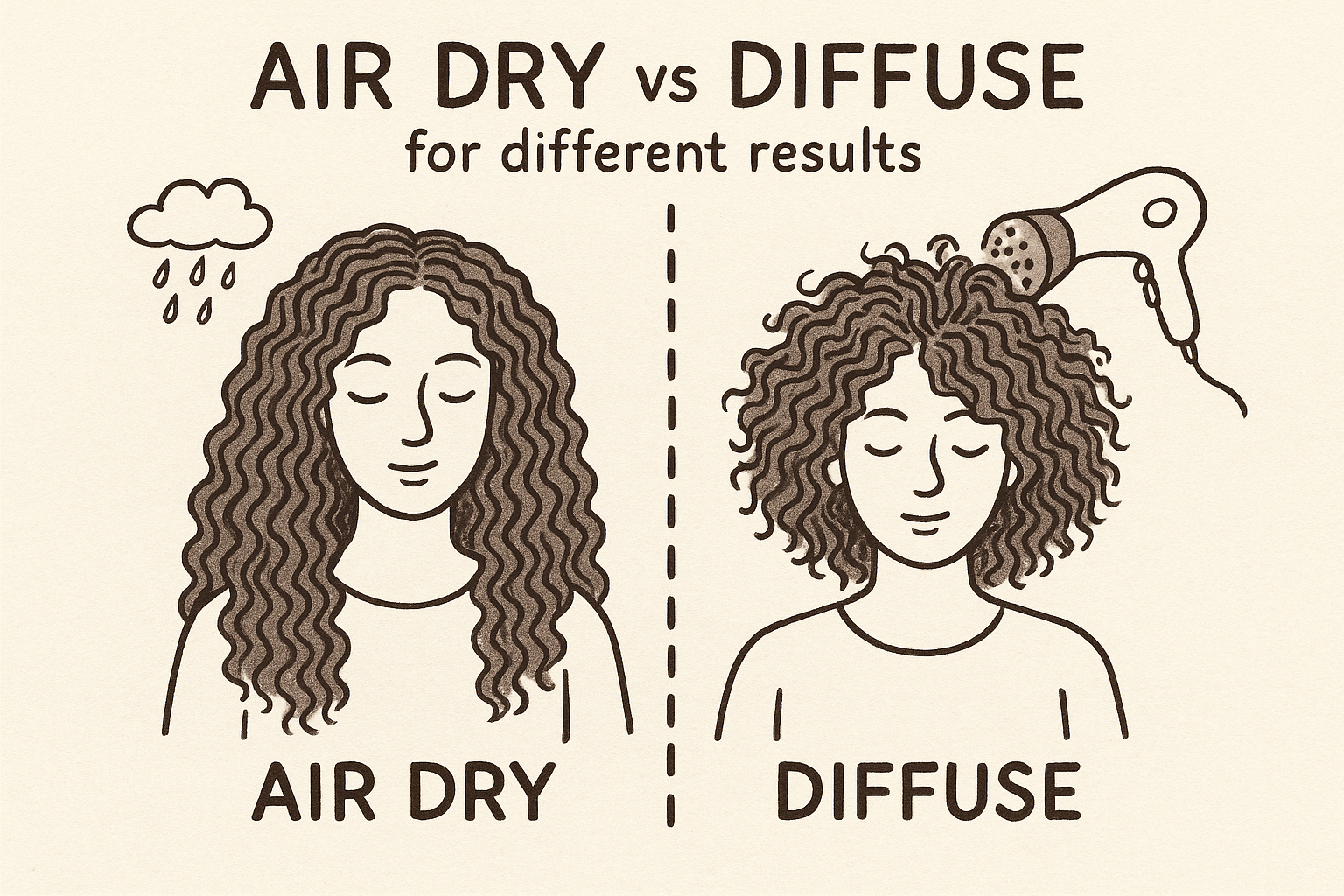 Air dry vs diffuse for different results
