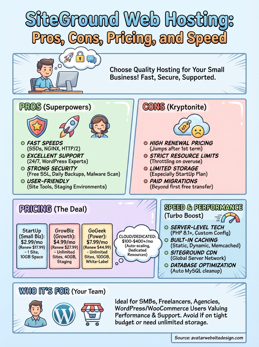 siteground web hosting infographic