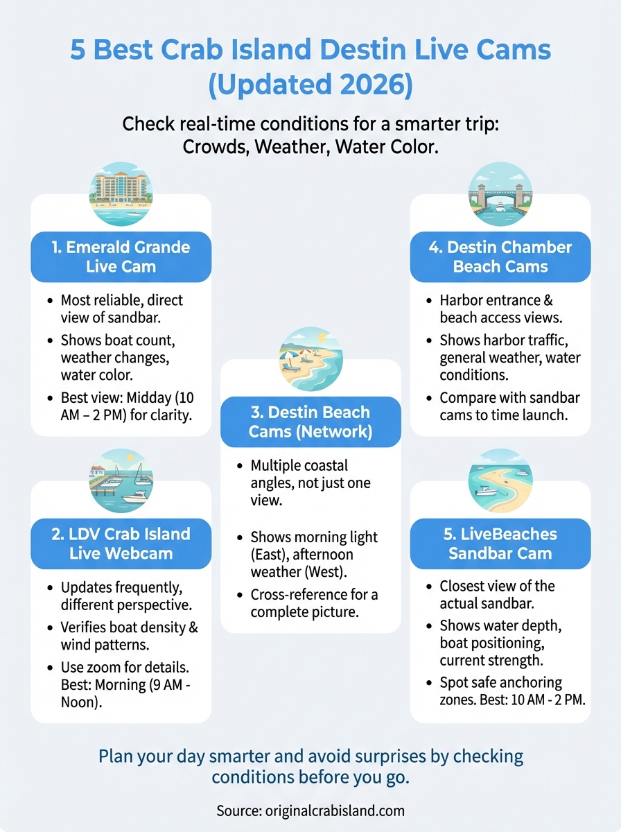 crab island destin live cam infographic