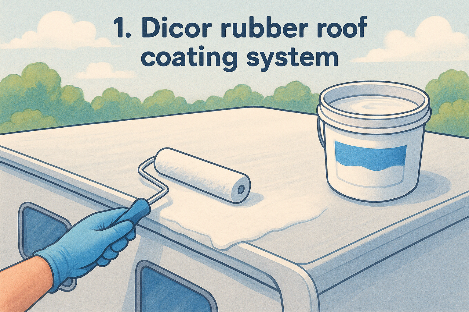 1. Dicor rubber roof coating system