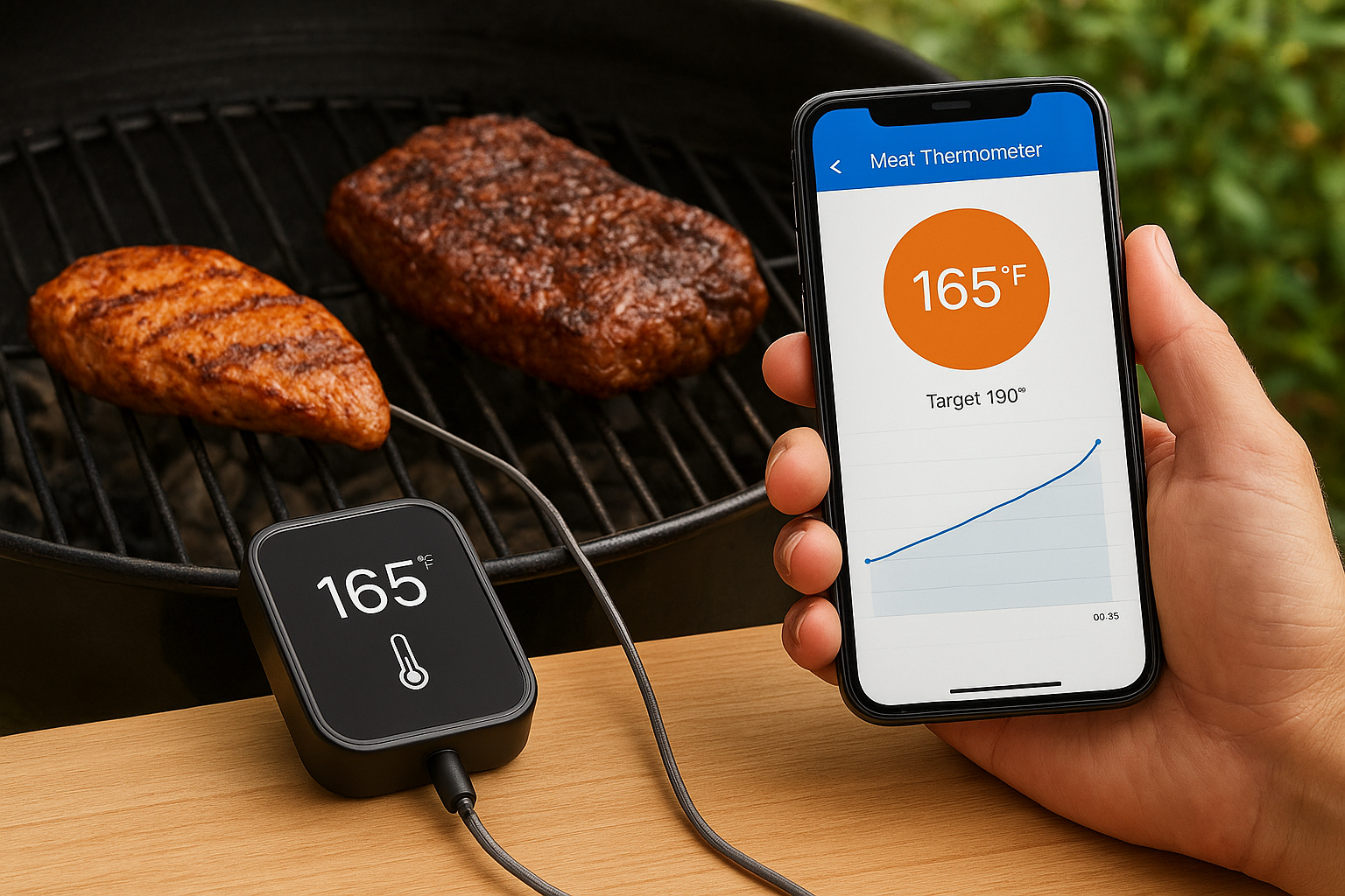 3. A smart meat thermometer for grilling and smoking