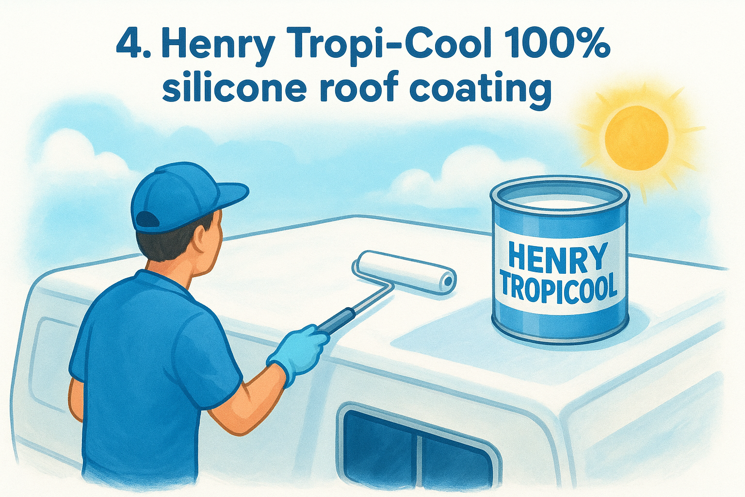 4. Henry Tropi-Cool 100% silicone roof coating