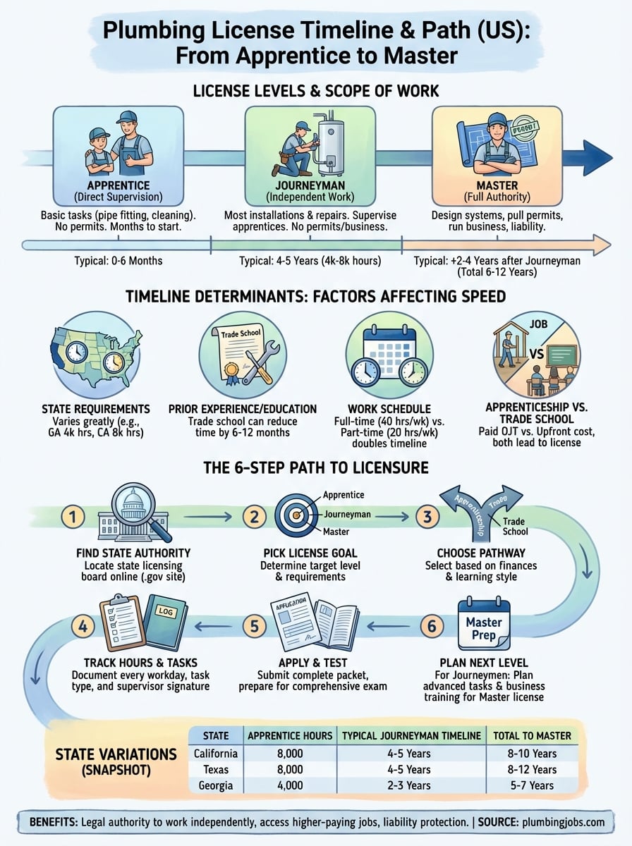 how long does it take to get a plumbing license infographic