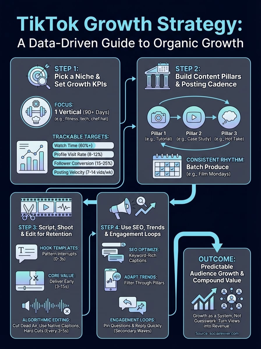 tiktok growth strategy infographic