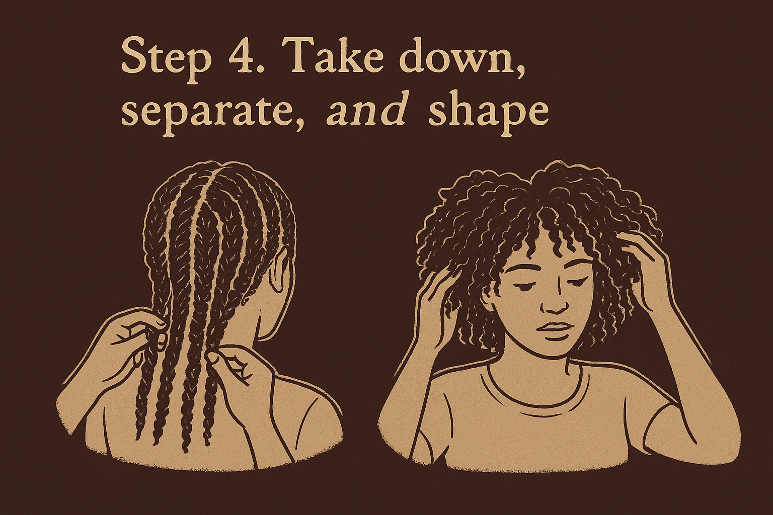 Step 4. Take down, separate, and shape