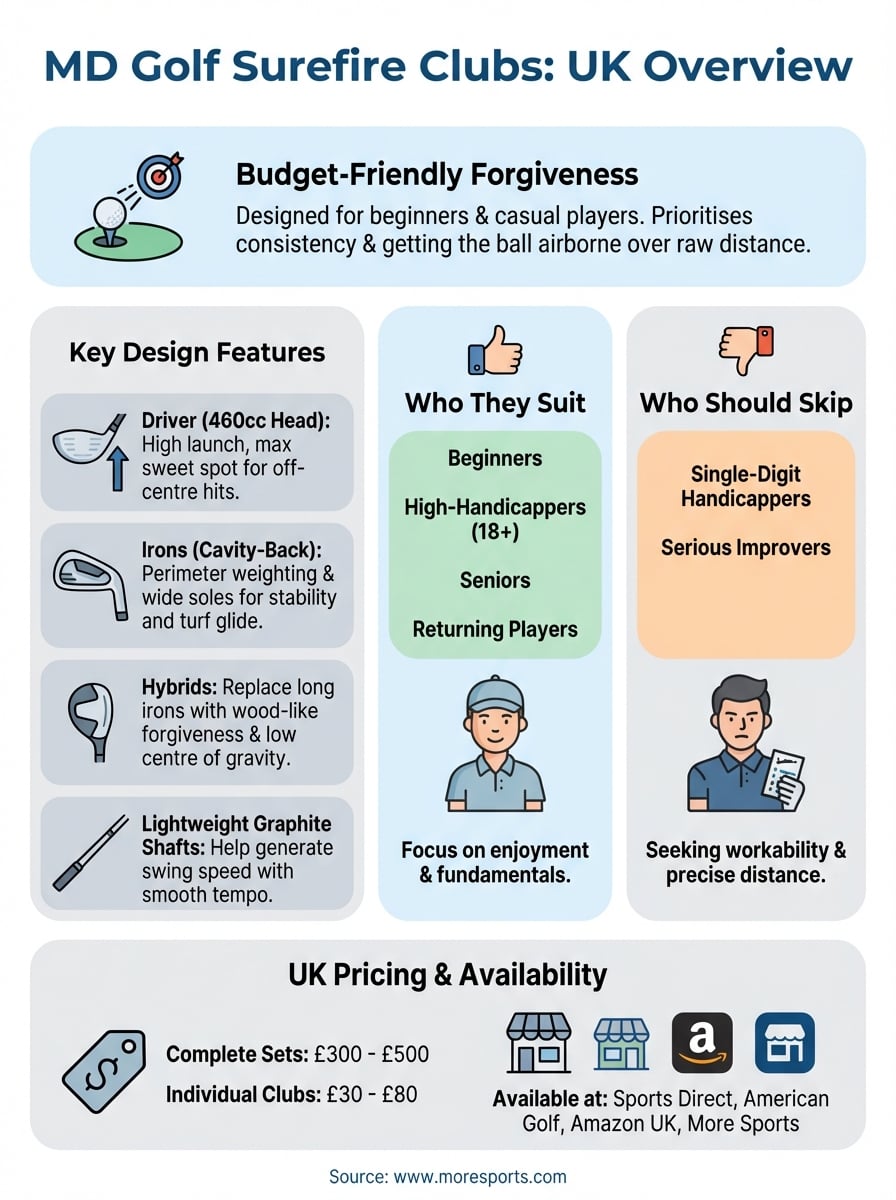 md golf surefire golf clubs infographic