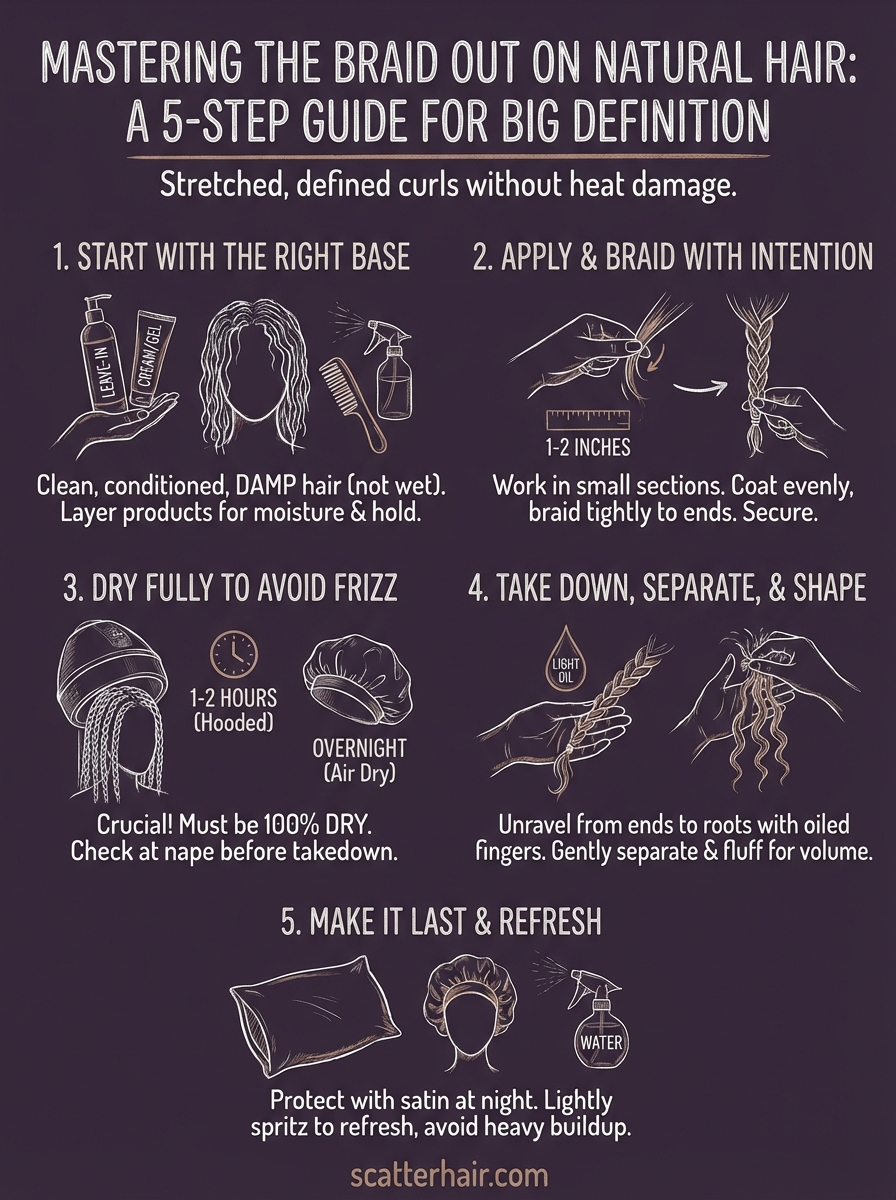 braid out on natural hair infographic