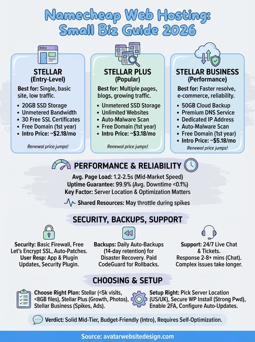 namecheap web hosting infographic