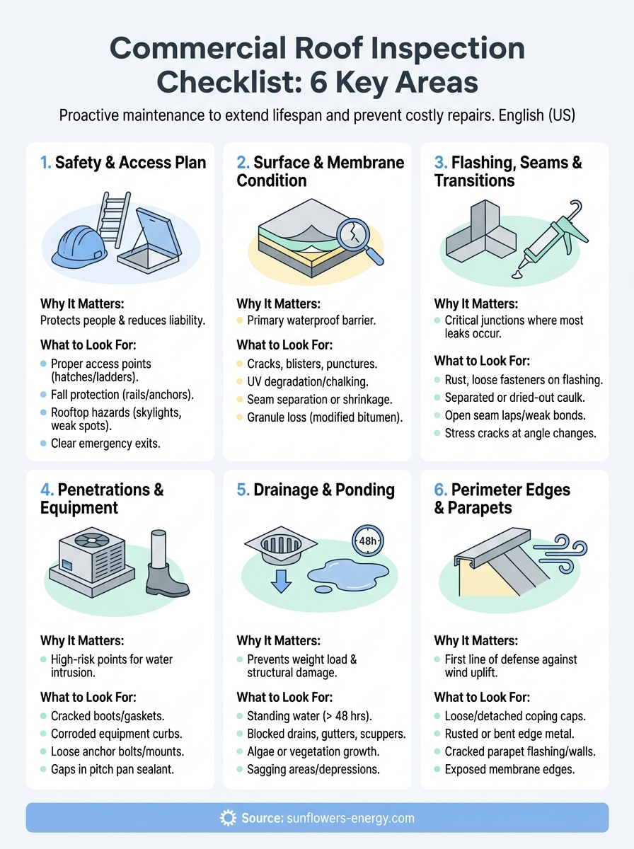 commercial roof inspection checklist infographic