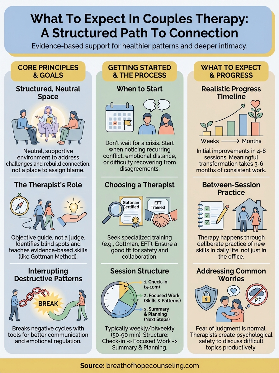 what to expect in couples therapy infographic