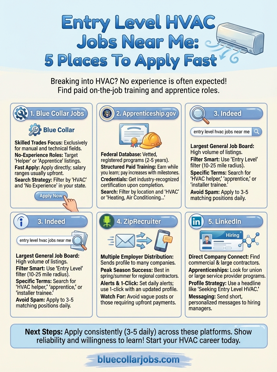 entry level hvac jobs near me infographic