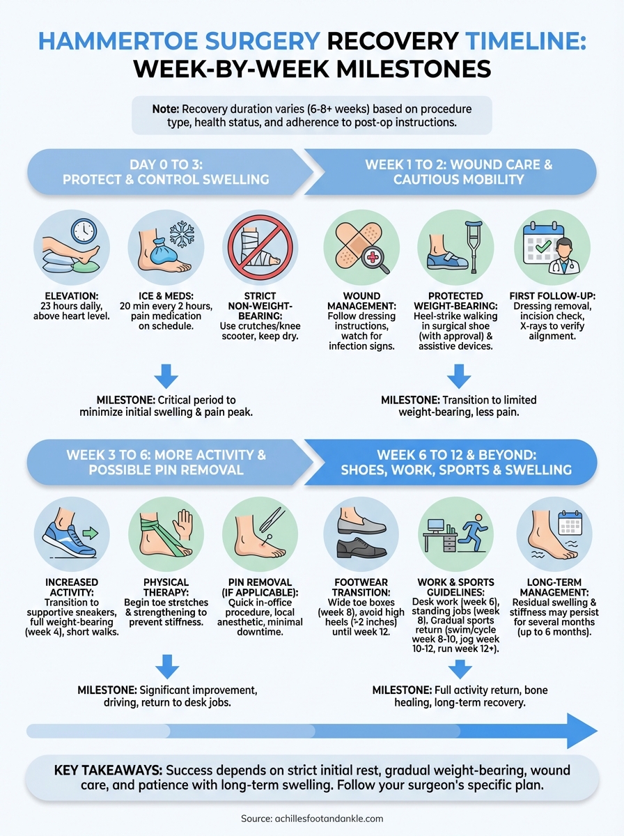 hammertoe surgery recovery timeline infographic
