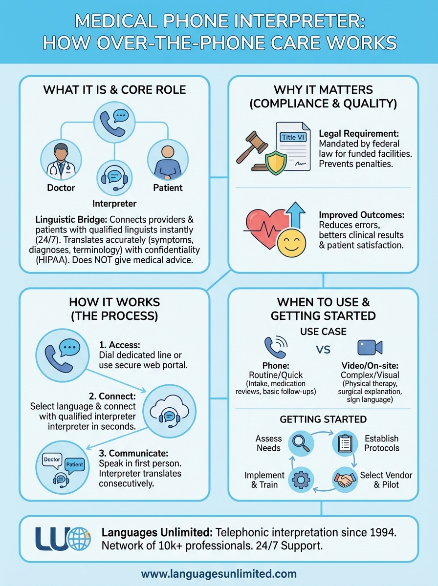medical phone interpreter infographic