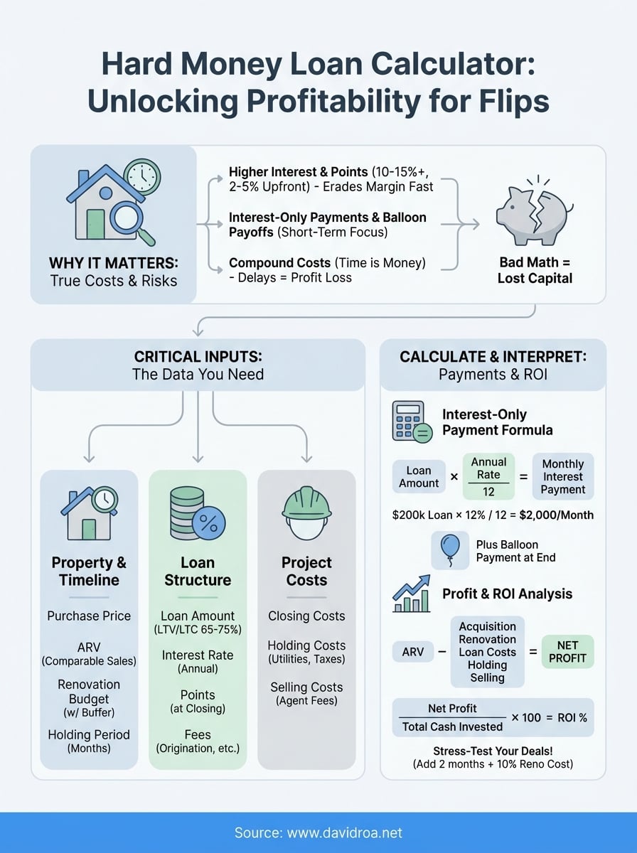 hard money loan calculator infographic