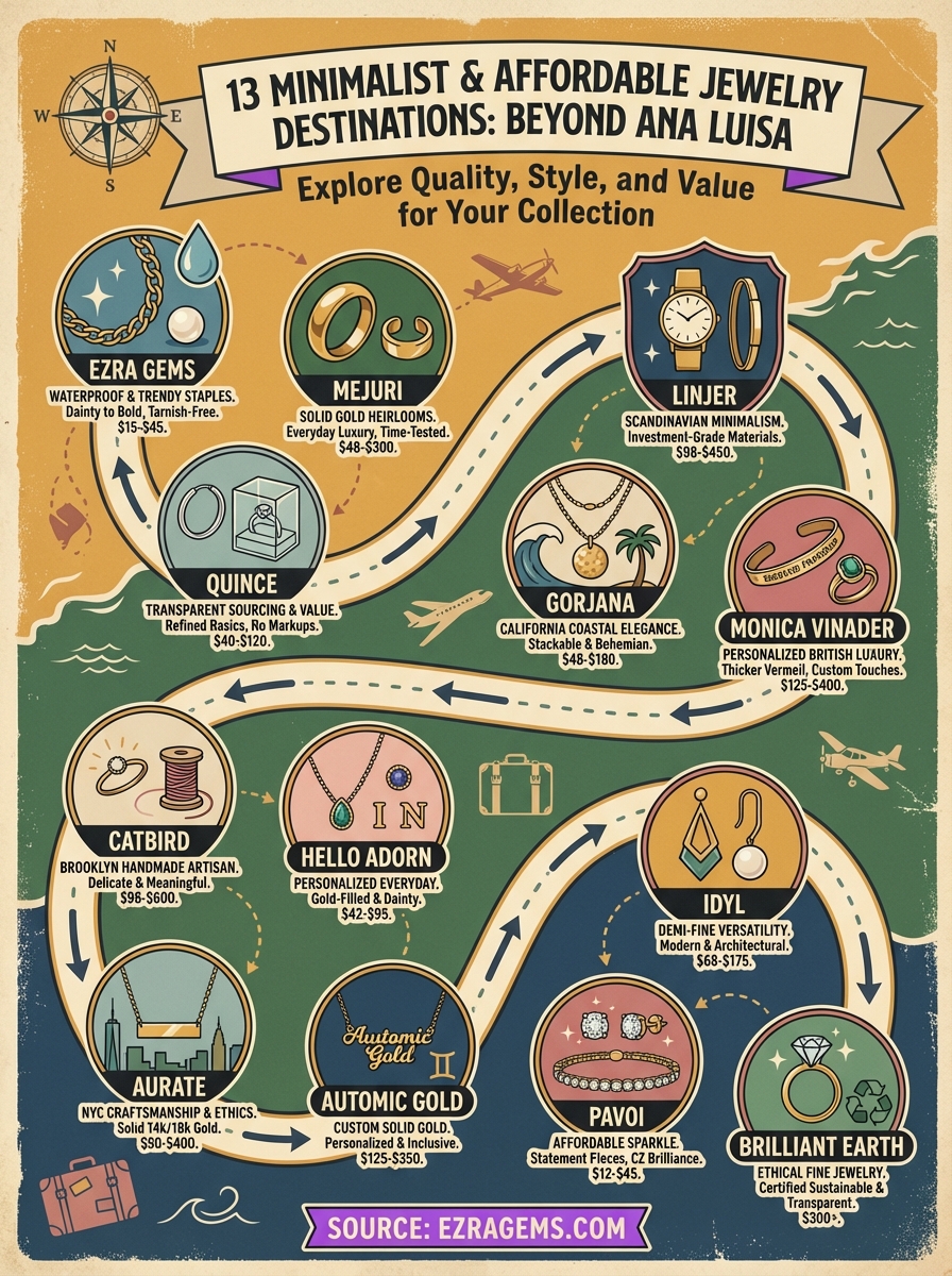 ana luisa jewelry alternative infographic