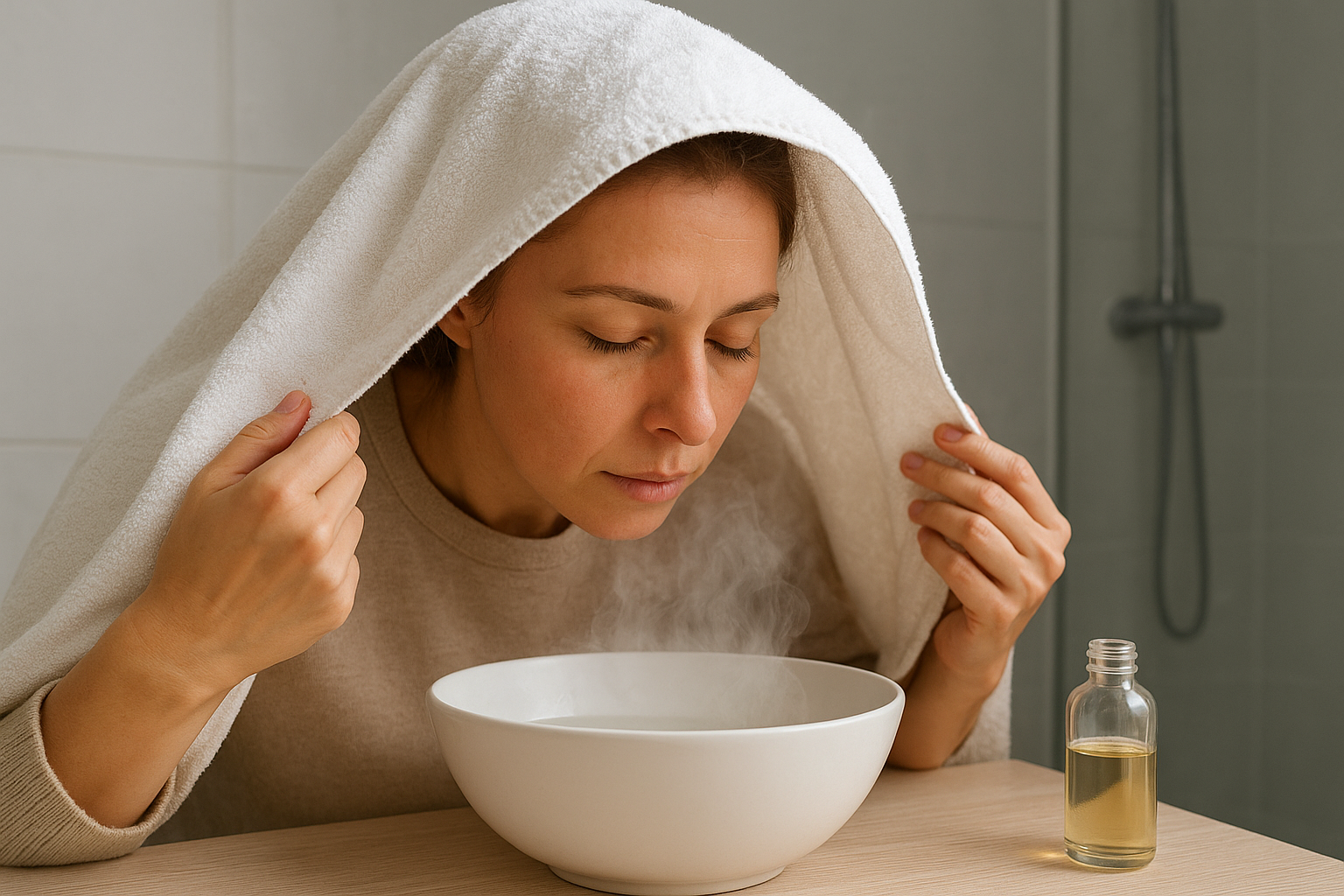 Steam bowl and shower methods that feel gentle