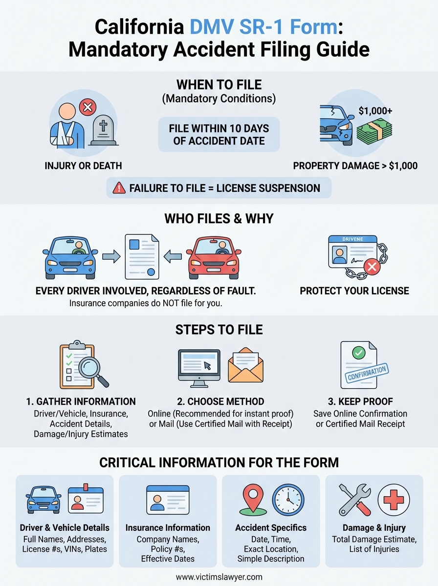 california dmv sr-1 form infographic