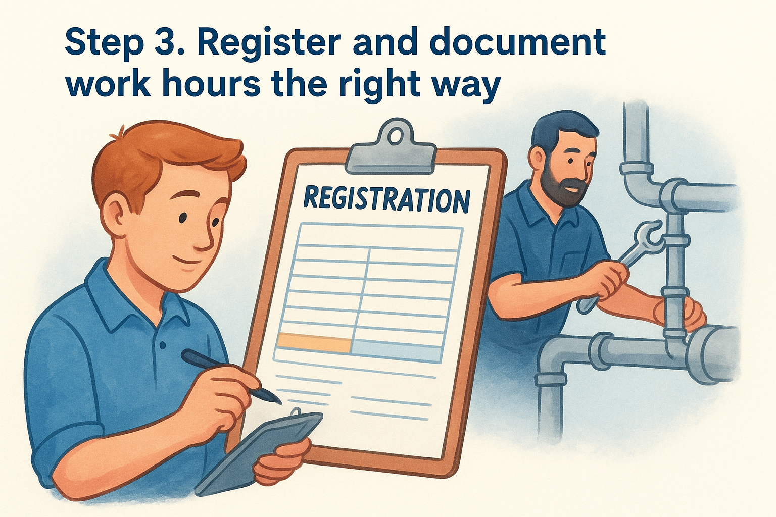 Step 3. Register and document work hours the right way