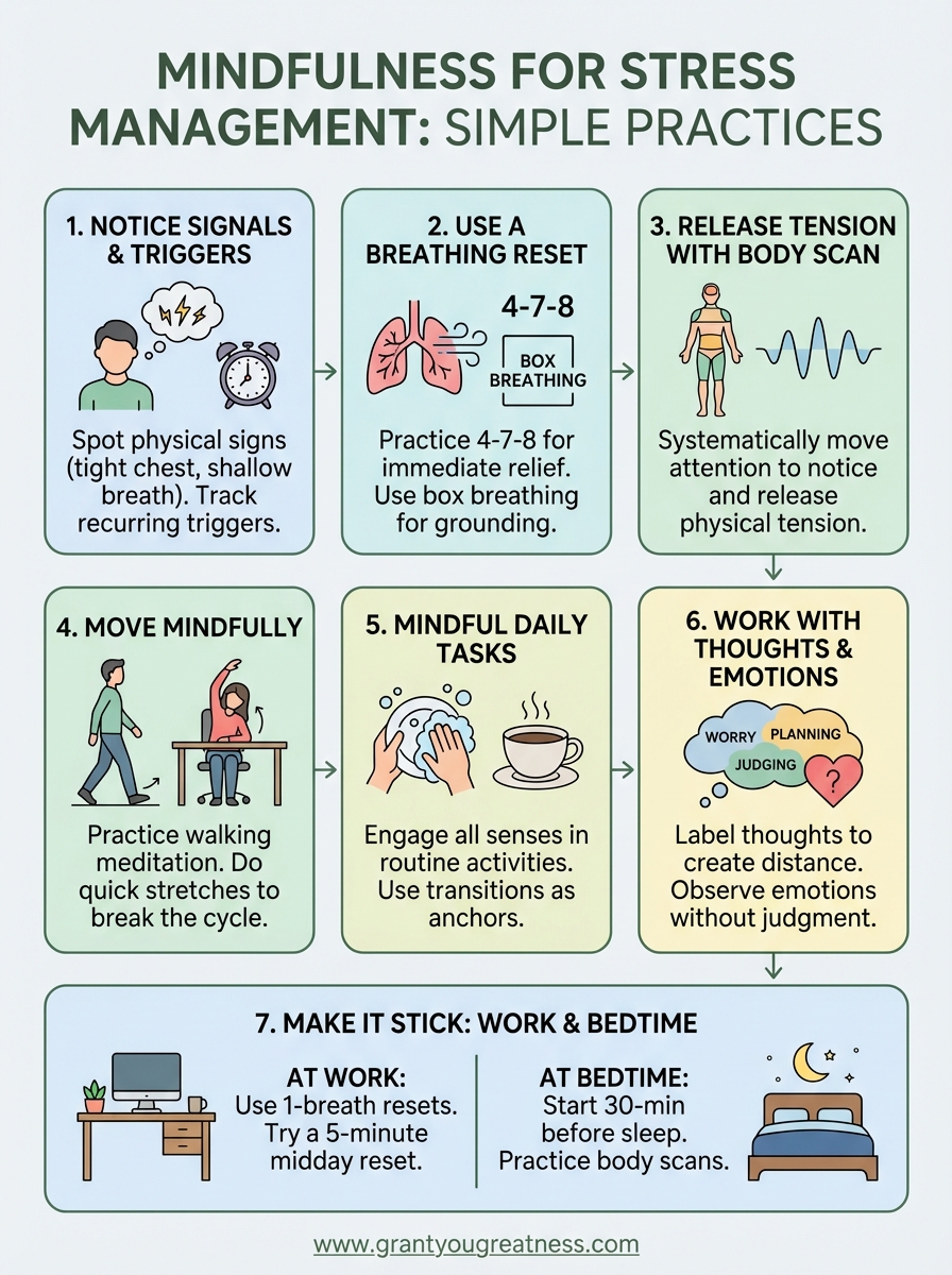 mindfulness for stress management infographic