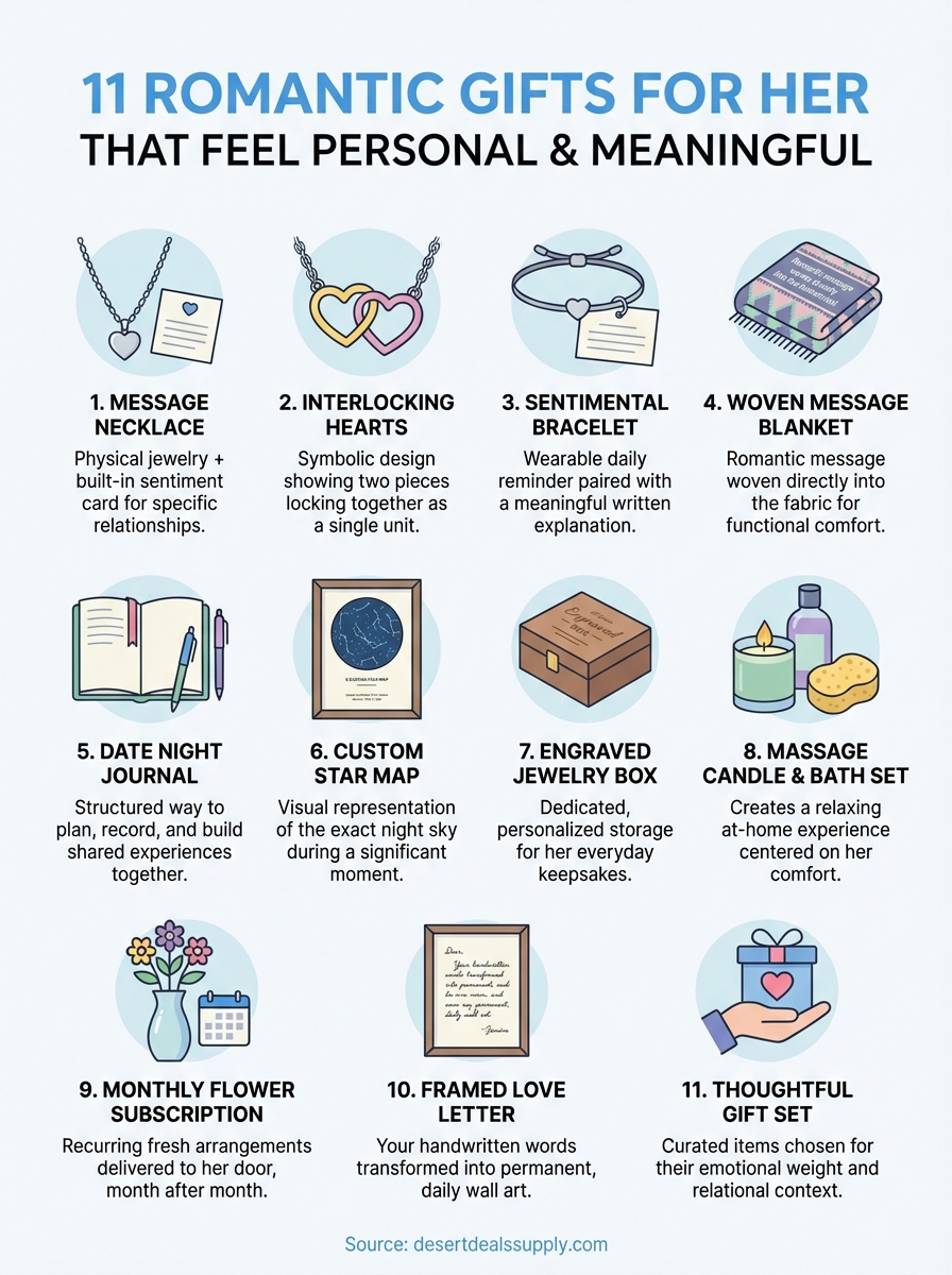 romantic gifts for her infographic