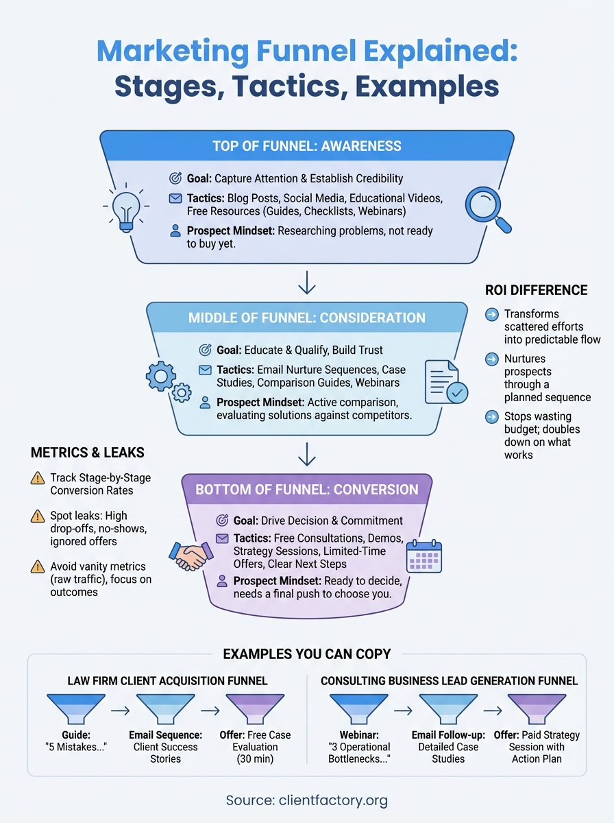 marketing funnel explained infographic