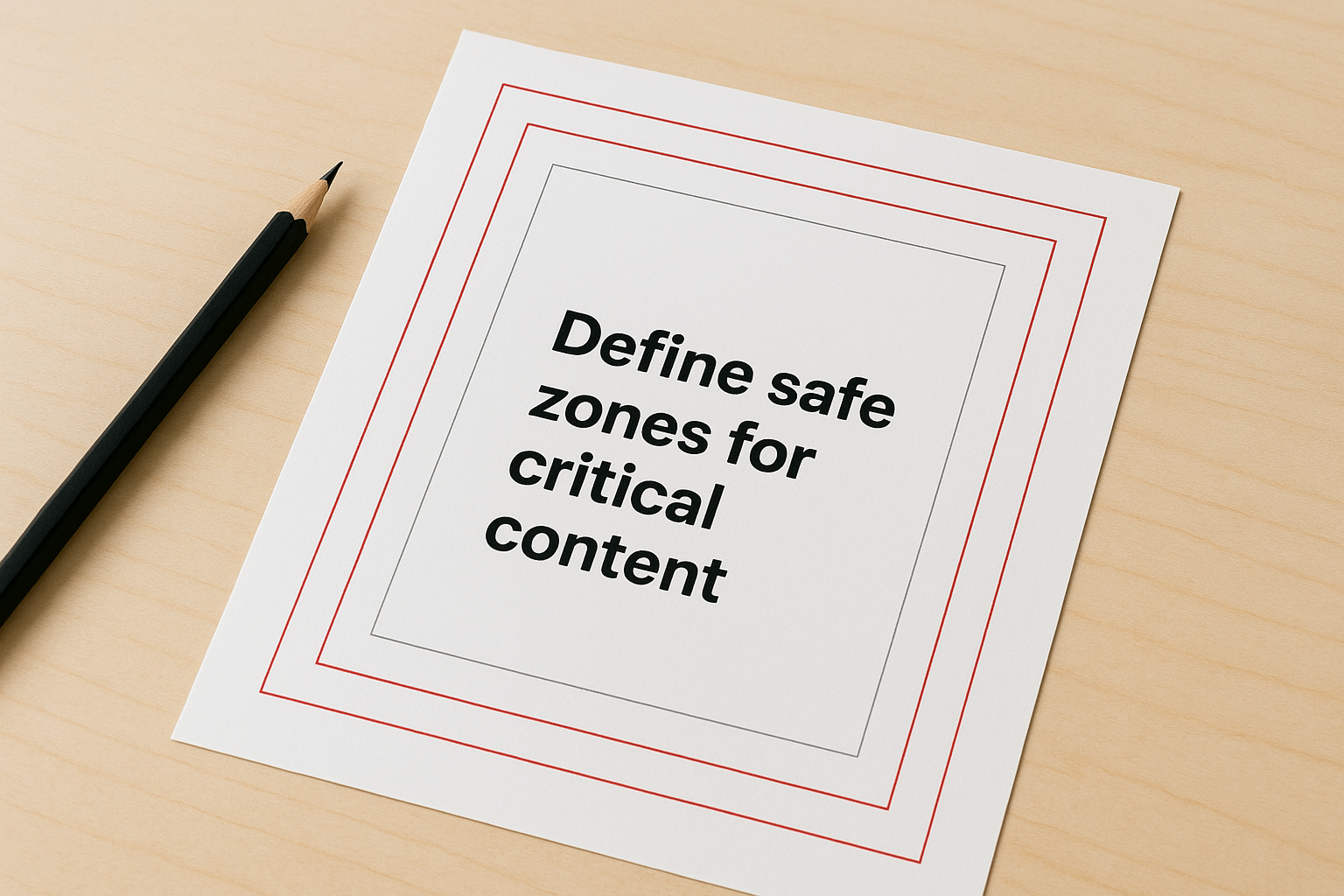 Define safe zones for critical content