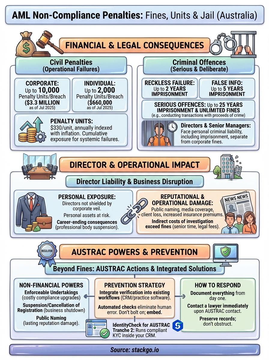 aml non compliance penalties infographic