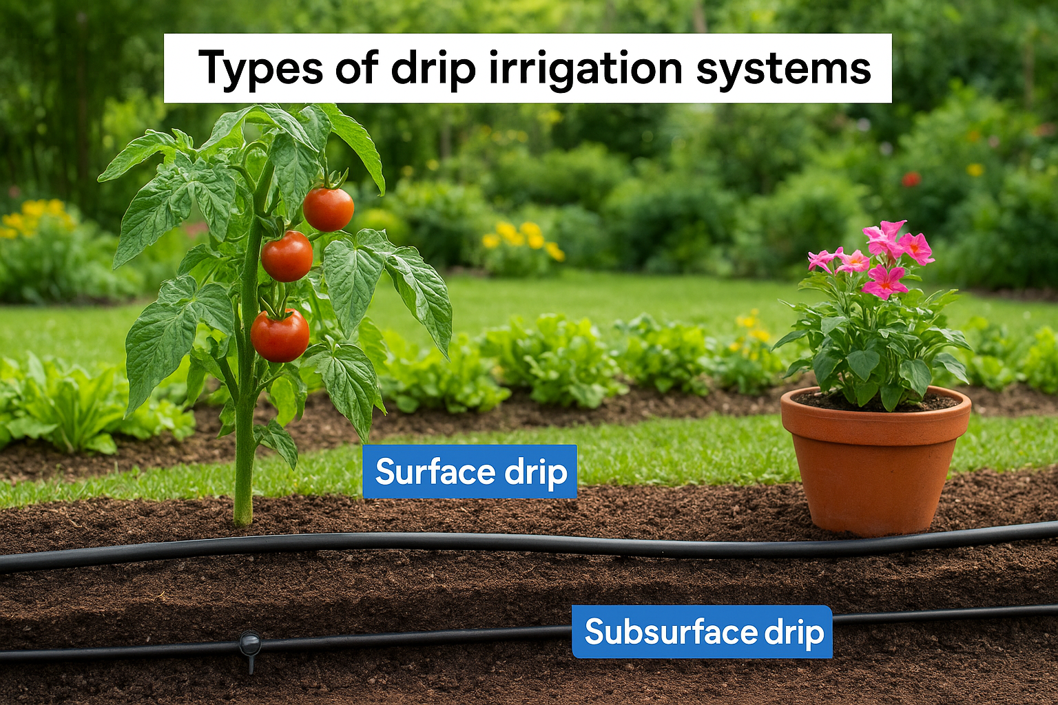 Types of drip irrigation systems