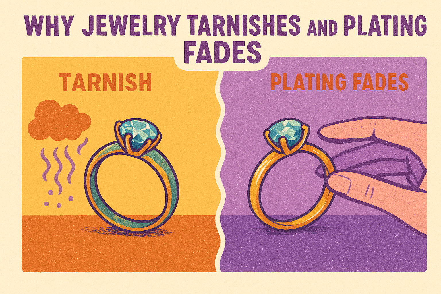 Waarom sieraden aanslaan en plating vervaagt