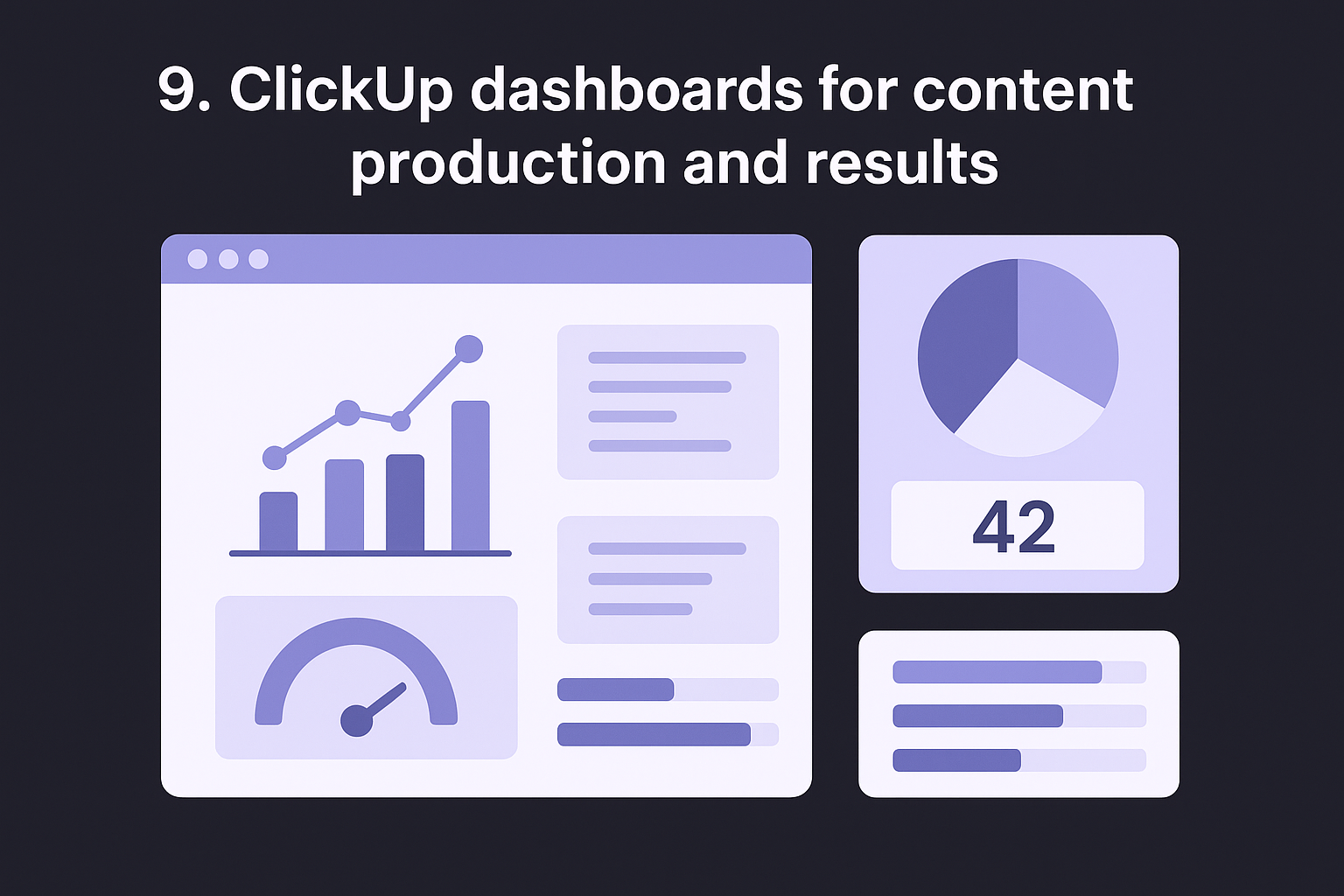 9. ClickUp dashboards for content production and results