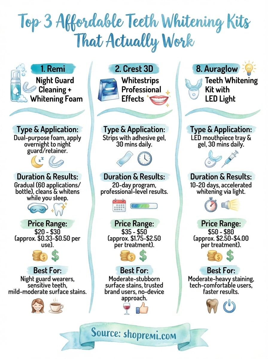 affordable teeth whitening kits infographic