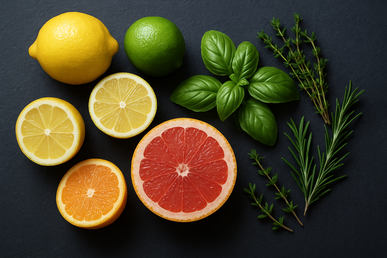 Fresh citrus and herbs