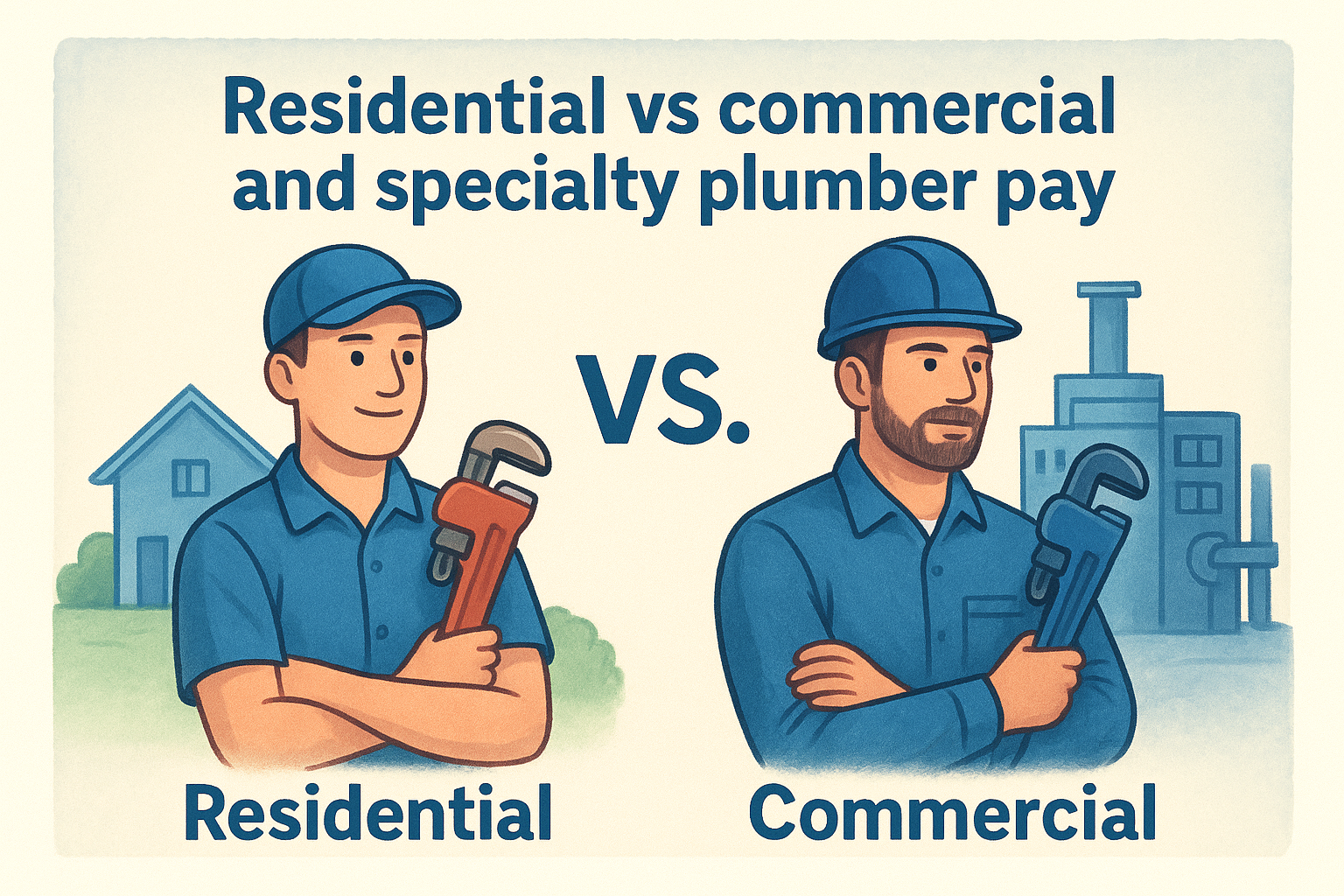 Residential vs commercial and specialty plumber pay