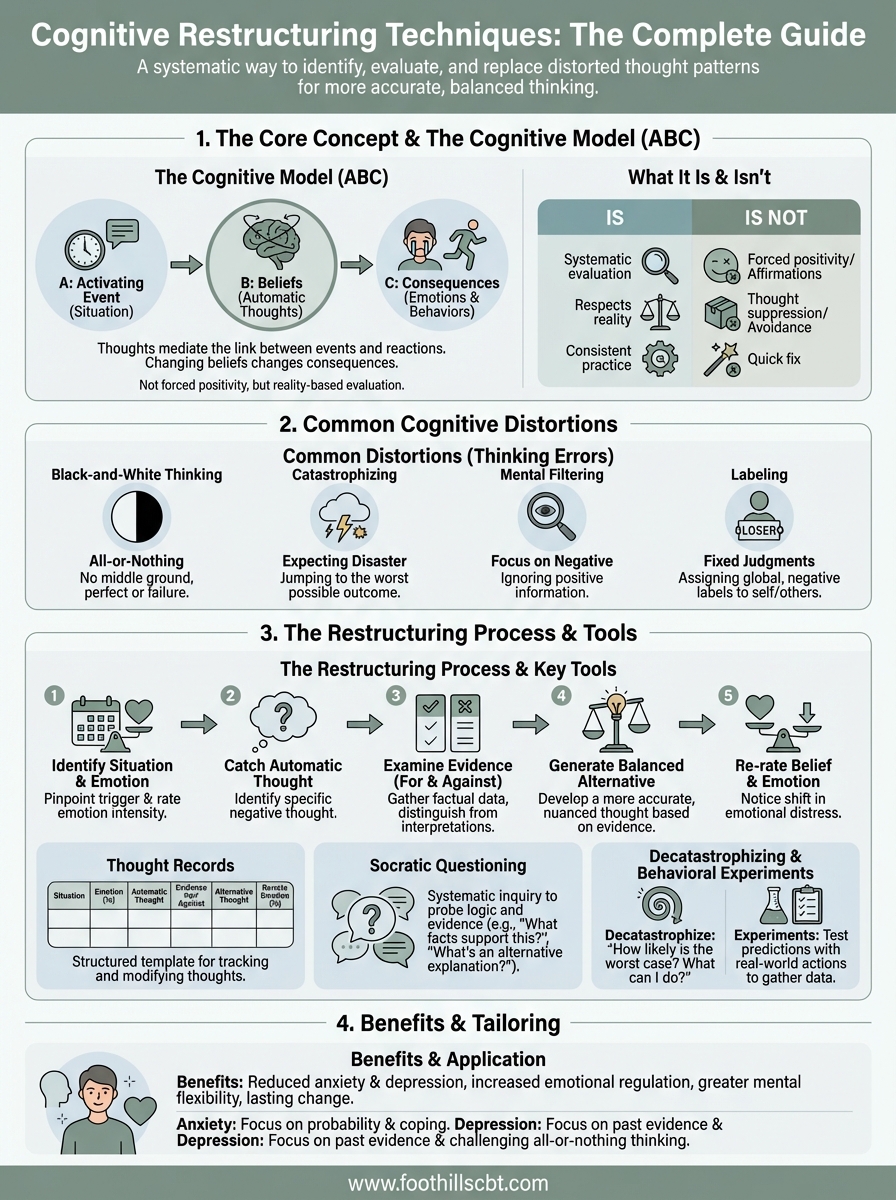 cognitive restructuring techniques infographic