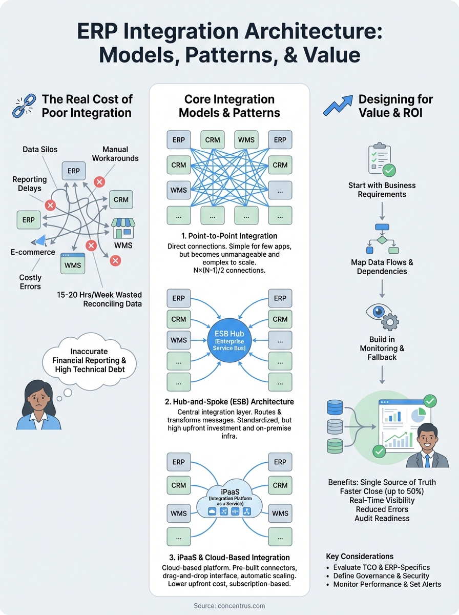 erp integration architecture infographic