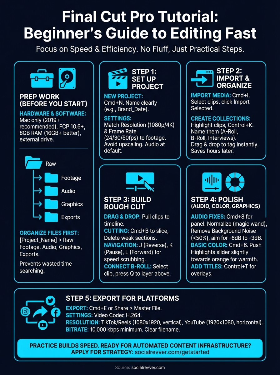 final cut pro tutorial infographic