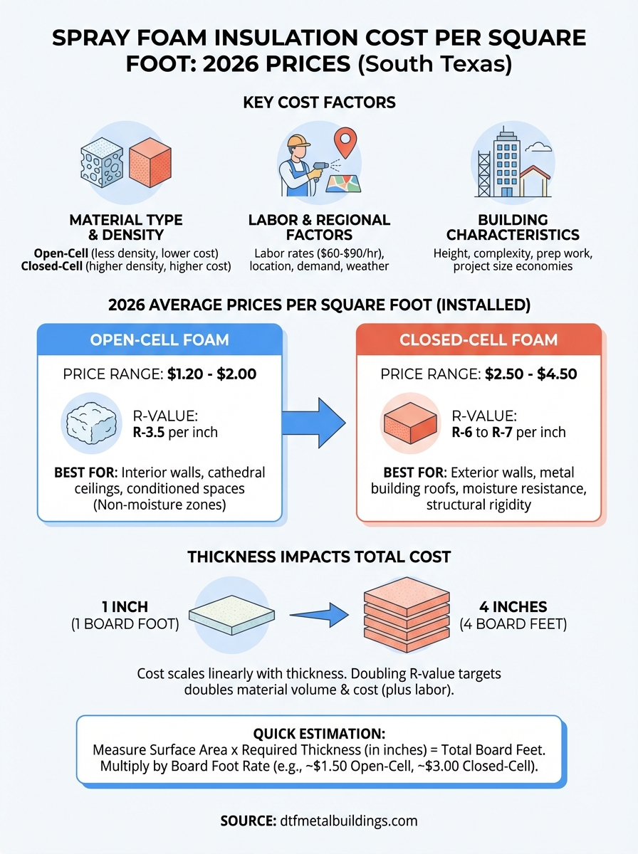 spray foam insulation cost per square foot infographic