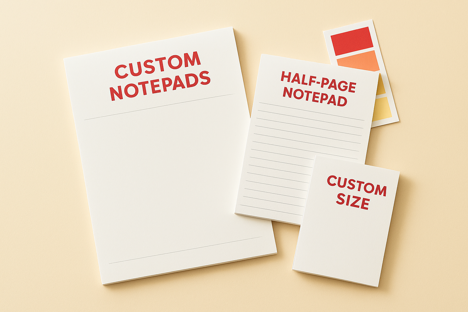 Notepad options and print specs