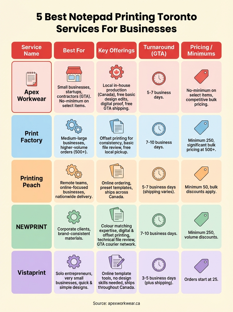notepad printing toronto infographic